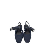 RAG & BONE DEMIN SLINGBACK FLAT SHOES NAVY 9.5