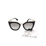 PRADA CAT EYE 53SS "CINEMA" LUXE SUNGLASSES BLACK