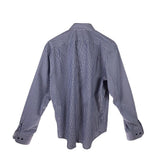STRIPE LONG SLEEVE MEN SHIRT BLUE WHITE 16.5-32/33