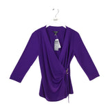 LAUREN RALPH LAUREN NWT$89 3/4 SLEEVE TOP PURPLE LARGE