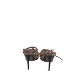 VALENTINO PATENT ROCKSTUD ANKLE STRAP PUMPS LUXE SHOES TAUPE/BLACK 39.5