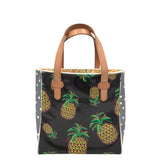 CONSUELA PINEAPPLES TOTE HANDBAG BLACK YELLOW 18”x13”x6”