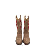 WESTERN ROSES BOOTS BROWN RED 10