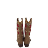 WESTERN ROSES BOOTS BROWN RED 10