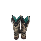 CORRAL WESTERN EMBROIDERED BOOTS BEIGE BLACK 9.5