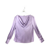 TYLER BOE SILK LONG SLEEVE DESIGNER TOP LAVENDER LARGE