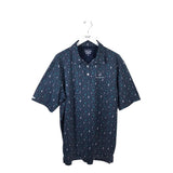 STRAIGHT DOWN POLO PRINT SHORT SLEEVE MEN SHIRT BLACK GREEN XLARGE