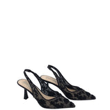 BETSEY JOHNSON SLINGBACK BEADED PUMP SHOES BLACK 8M
