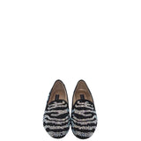 STEVE MADDEN BEADED FLAT SHOES BLACK SILVER 7.5M