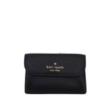 KATE SPADE ZIP PEBBLED LEATHER WALLET BLACK GOLD