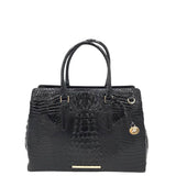 BRAHMIN SATCHEL CROC RECEIPT BLACK 15”x11”x6”