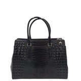 BRAHMIN SATCHEL CROC RECEIPT BLACK 15”x11”x6”