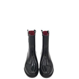 TOMMY HILFIGER RET$85 SHORT RAINBOOT BOOTS BLACK RED 9