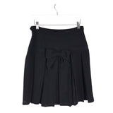 MOSCHINO VINTAGE MINI PLEATED BOW BACK LUXE SKIRT BLACK 10