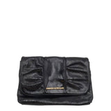 ELAINE TURNER PATENT LEATHER CROSSBODY HANDBAG BLACK GOLD 11”x7”x0”