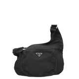 PRADA TESSUTO SLING MESSENGER LUXE HANDBAG BLACK 12.5”x14”x2”