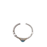 JUDITH RIPKA 18K/.925 BLUE TOPAZ CUFF BRACELET SILVER BLUE