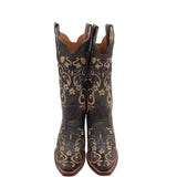 INNOVATION EMBROIDERED FLORAL BOOTS BROWN TAN 7