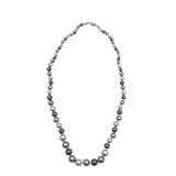 .925 CLASP MULTI PEARLS NECKLACE GRAY WHITE