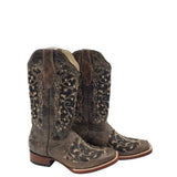 CRUZALTA EMBROIDERED STUDS BOOTS BROWN TAN 10.5
