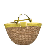 COACH RET$850 LARGE STRAW TOTE LUXE HANDBAG LIME TAN 22”x11”x10”