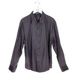 ROBERT GRAHAM STRIPE LONG SLEEVE MEN SHIRT BLACK MAROON 2XL