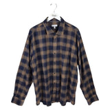 PETER MILLAR PLAID LONG SLEEVE MEN SHIRT NAVY BEIGE XXL