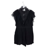 SANDRO LACE RUFFLE DESIGNER ROMPER BLACK SMALL