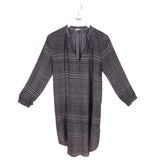 ULLA JOHNSON SILK 3/4 SLEEVE DESIGNER DRESS BROWN WHITE 8