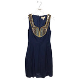 MOULINETTE SOEURS SLEEVELESS DESIGNER DRESS NAVY GOLD 4