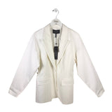 BCBGMAXAZRIA NWT$348 BELT LONG SLEEVE DESIGNER BLAZER WHITE MEDIUM