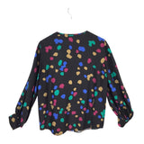 LAFAYETTE 148 LONG SLEEVE DESIGNER BLOUSE MULTI MEDIUM