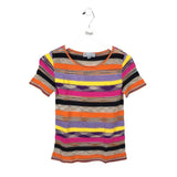 MISSONI KNIT SHORT SLEEVE DESIGNER TOP PURPLE ORANGE 8