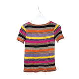 MISSONI KNIT SHORT SLEEVE DESIGNER TOP PURPLE ORANGE 8
