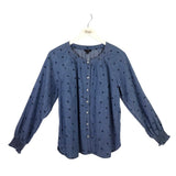 TALBOTS NWT DENIM LONG SLEEVE BLOUSE BLUE SMALL