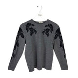 VALENTINO 100% WOOL LONG SLEEVE DESIGNER SWEATER GRAY BLACK 6