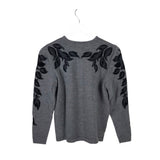 VALENTINO 100% WOOL LONG SLEEVE DESIGNER SWEATER GRAY BLACK 6