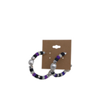 KENDRA SCOTT BEADS HOOPS EARRINGS PURPLE WHITE