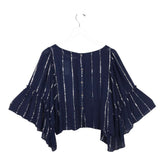 FLOREAT FLARE SLEEVE TOP NAVY SILVER SMALL