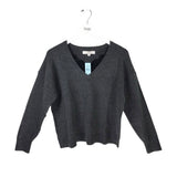 LOFT NWT LONG SLEEVE SWEATER GRAY BLACK MEDIUMP