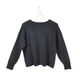 LOFT NWT LONG SLEEVE SWEATER GRAY BLACK MEDIUMP
