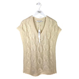 TRINA TURK RET $288 WOOL BLEND DESIGNER VEST CREAM SMALL