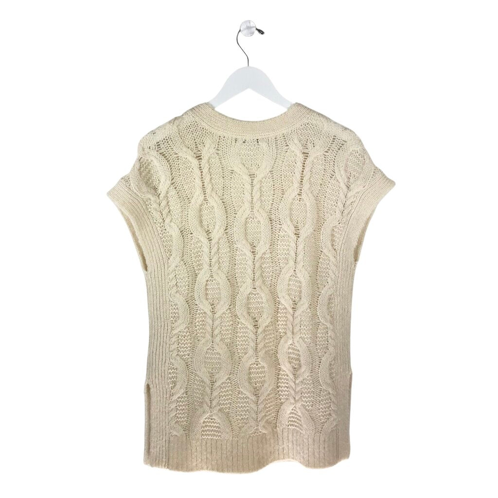 TRINA TURK RET $288 WOOL BLEND DESIGNER VEST CREAM SMALL