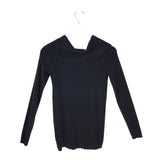 SAKS FIFTH AVENUE 100% CASHMERE OFF-SHOULDER DESIGNER SWEATER BLACK LARGE