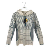 SMARTWOOL NWT$160 COWL WOOL BLEND LONG SLEEVE DESIGNER SWEATER CREAM GREY MEDIUM
