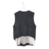 BAILEY 44 SLEEVELESS DESIGNER SWEATER GREY WHITE LARGE