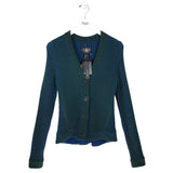 RACHEL ROY NWT$425 CHUNKY KNIT DESIGNER CARDIGAN GREEN BLUE SMALL