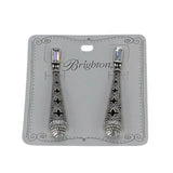 BRIGHTON DANGLE CRYSTALS EARRINGS SILVERTONE