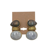 JULIE VOS STMT DANGLE GEMSTONES EARRINGS GREEN WHITE