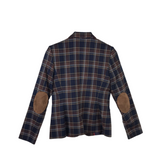 TOMMY HILFIGER NWT$139 PLAID LONG BLAZER NAVY BROWN 4